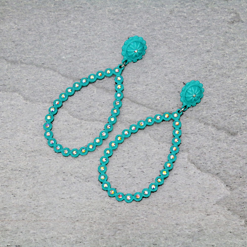 Concho Post Stone Earrings
