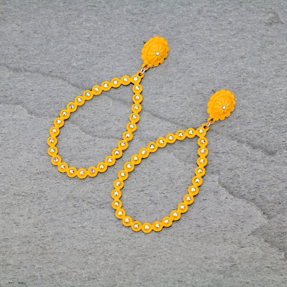 Concho Post Stone Earrings