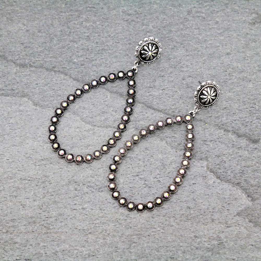 Concho Post Stone Earrings