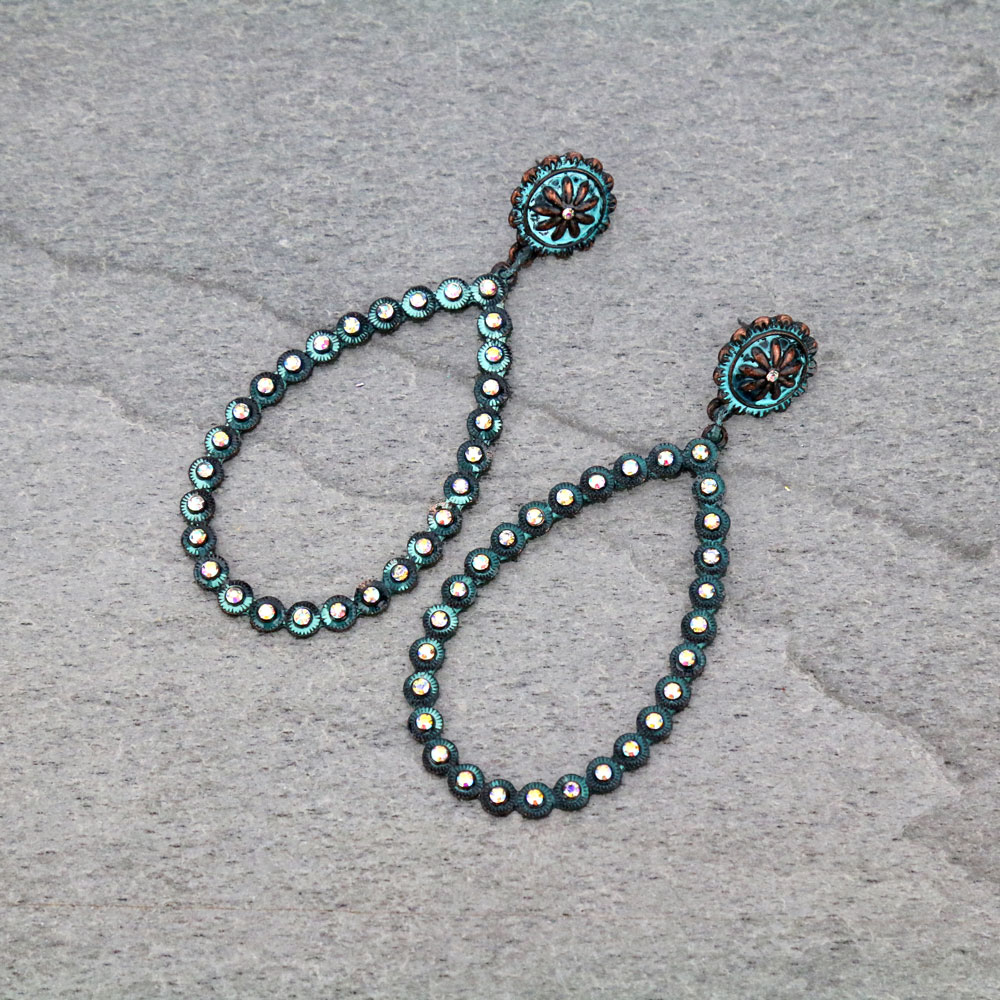 Concho Post Stone Earrings