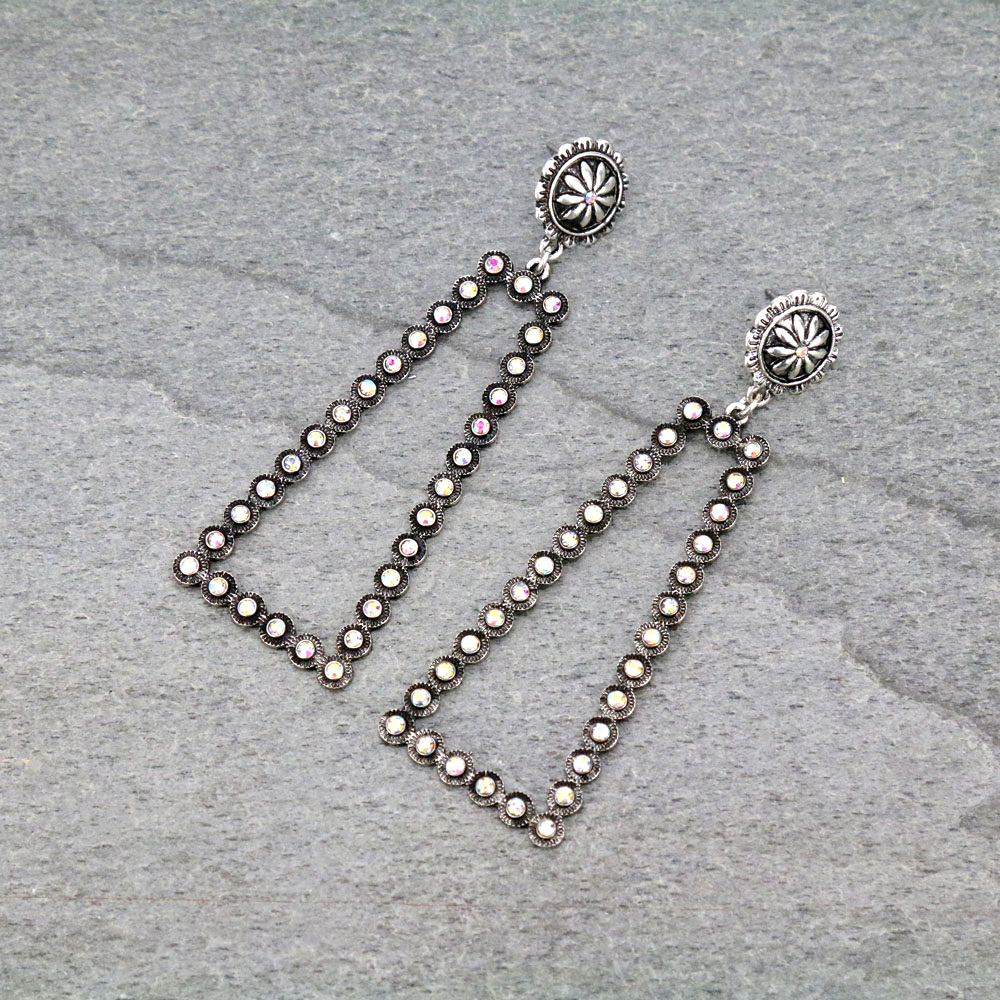 Concho Post Stone Earrings
