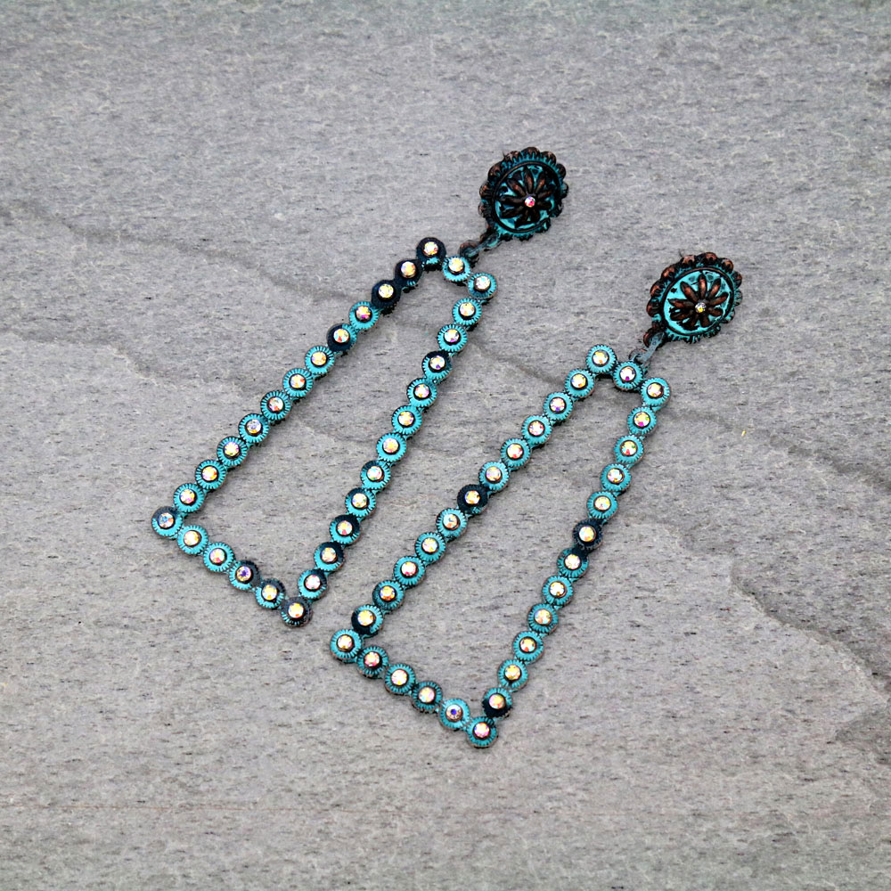 Concho Post Stone Earrings