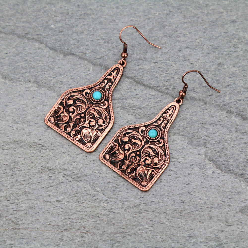 Patterned Casting Dangle Earrings