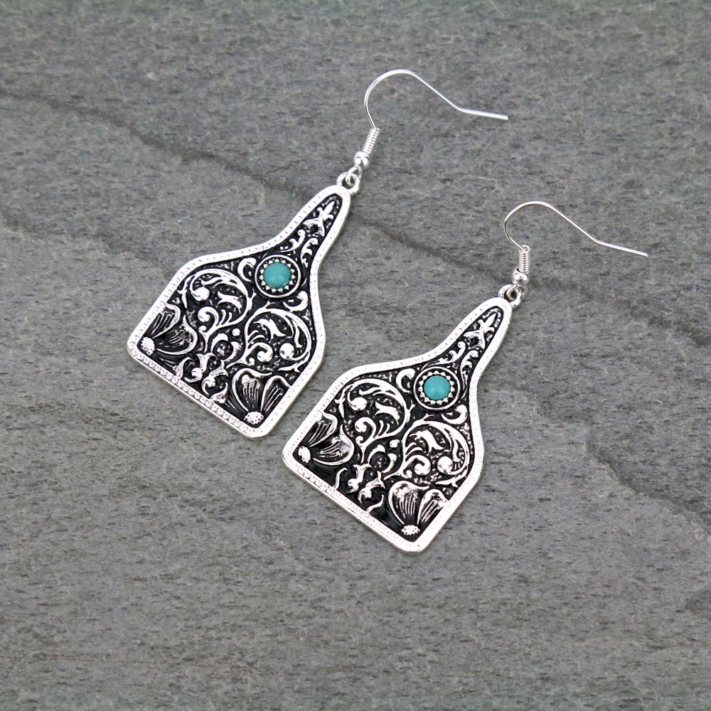 Patterned Casting Dangle Earrings