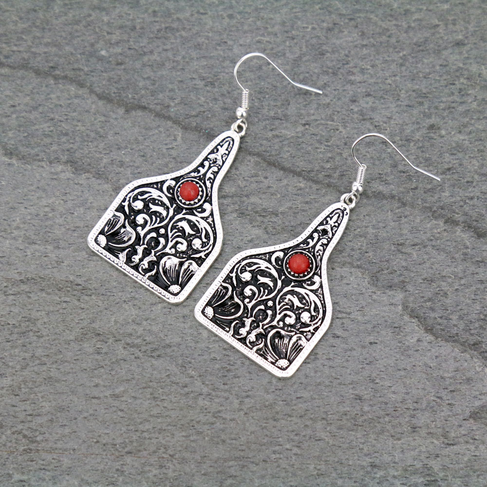 Patterned Casting Dangle Earrings