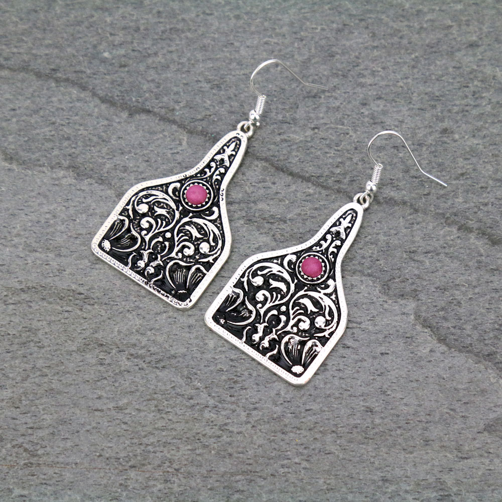 Patterned Casting Dangle Earrings