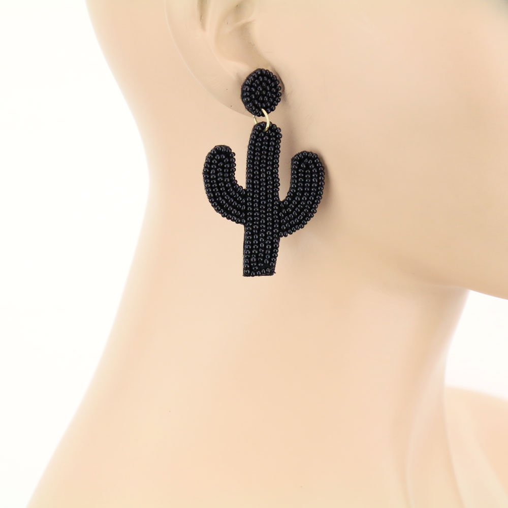 Cactus Seed Bead Post Earrings - Image 2