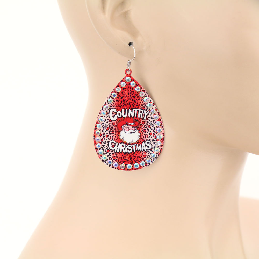 Christmas Teardrop Dangle Earrings - Image 2