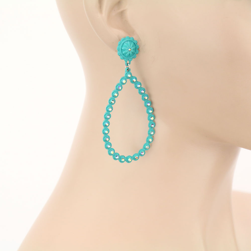Concho Post Stone Earrings - Image 2