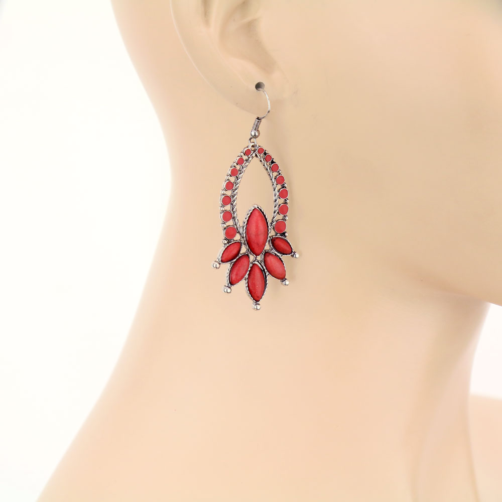 Squash Blossom Dangle Earrings - Image 2