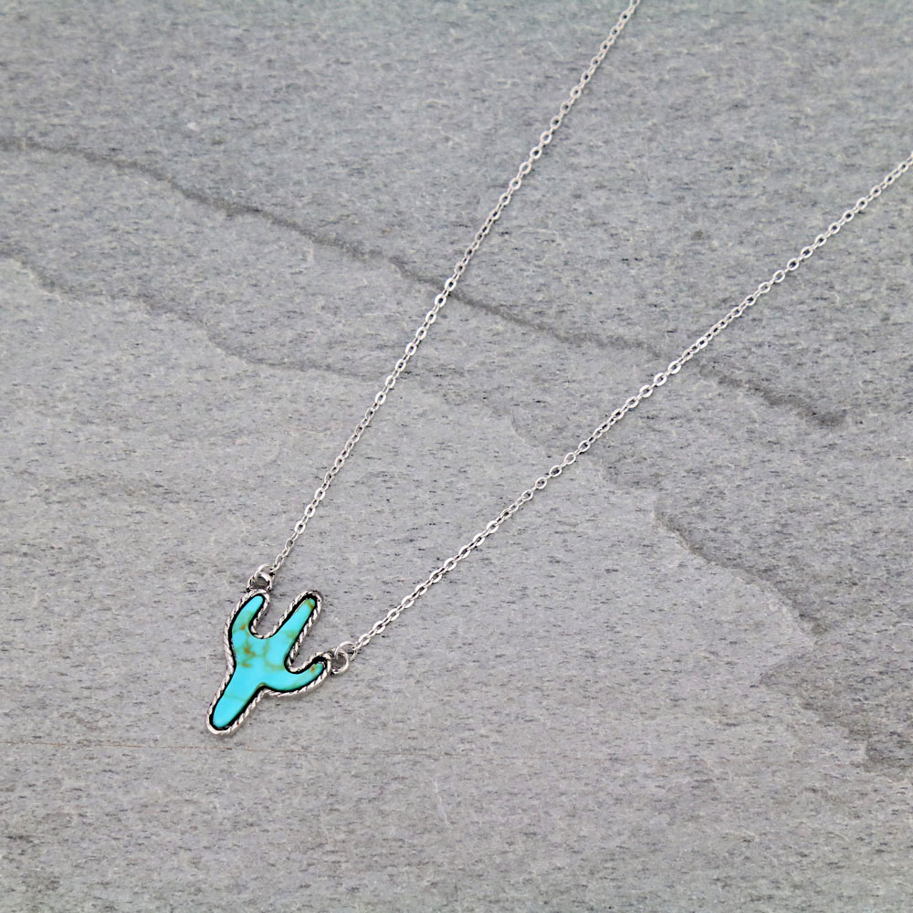 Cactus Pendant Necklace