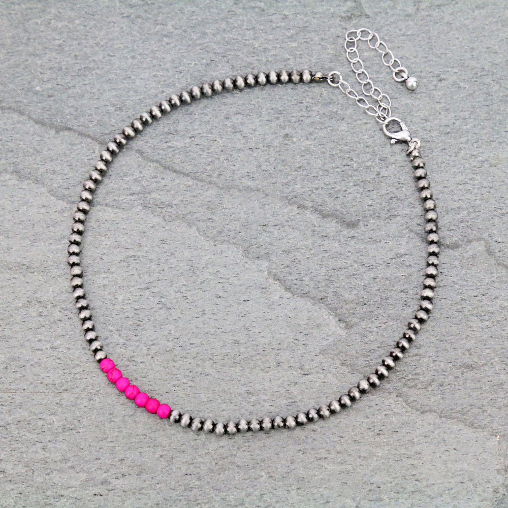 4mm Navajo Style Pearl Choker Necklace