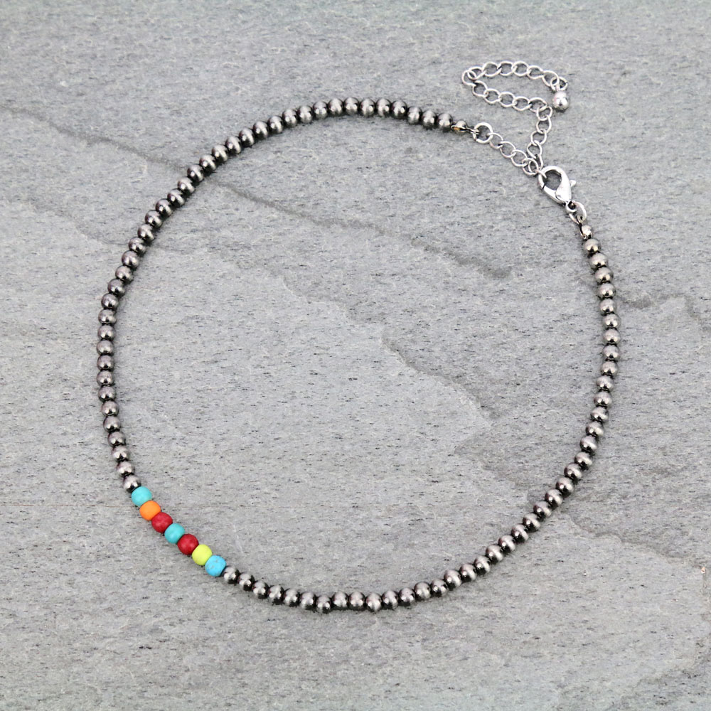 4mm Navajo Style Pearl Choker Necklace