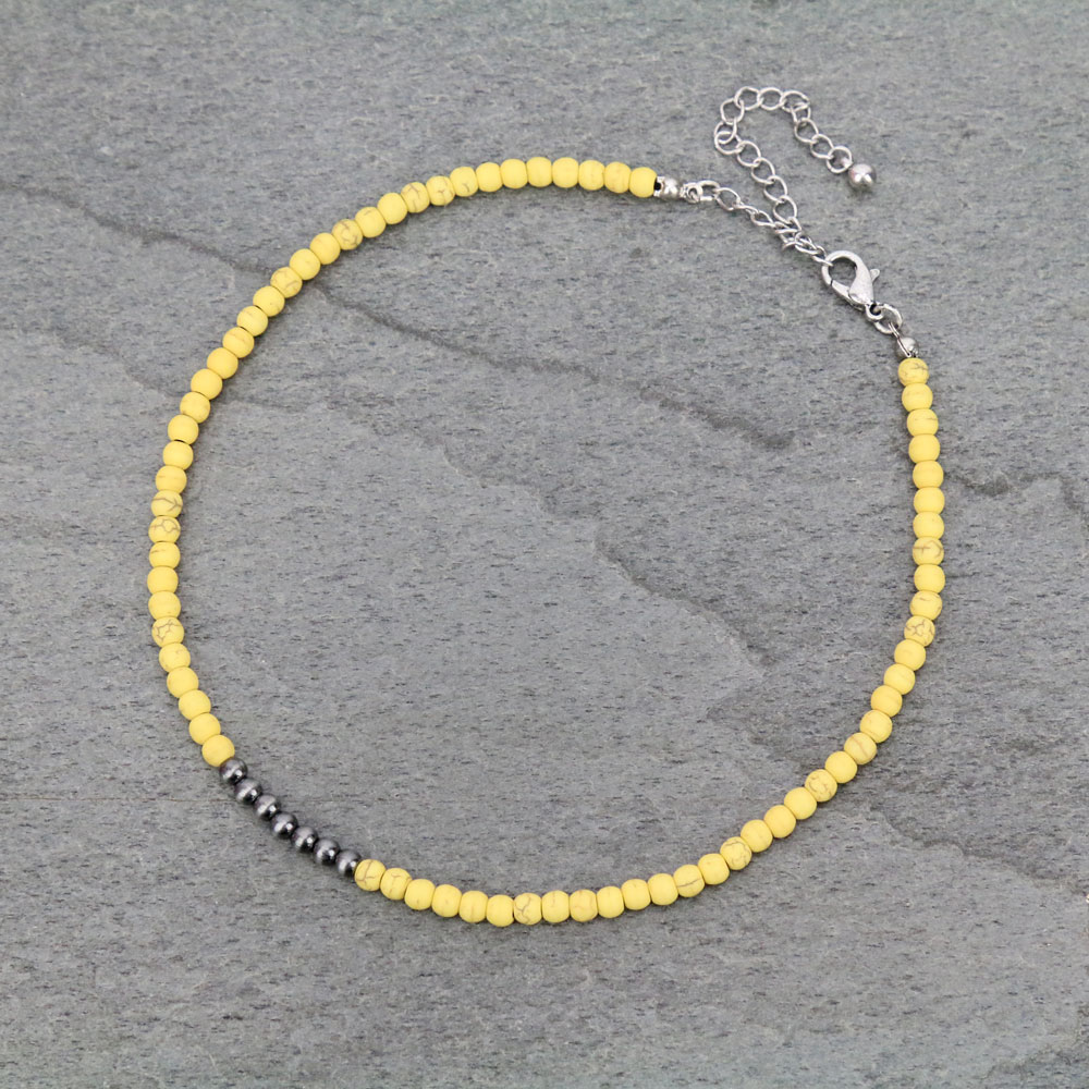 4mm Navajo Style Pearl Stone Choker