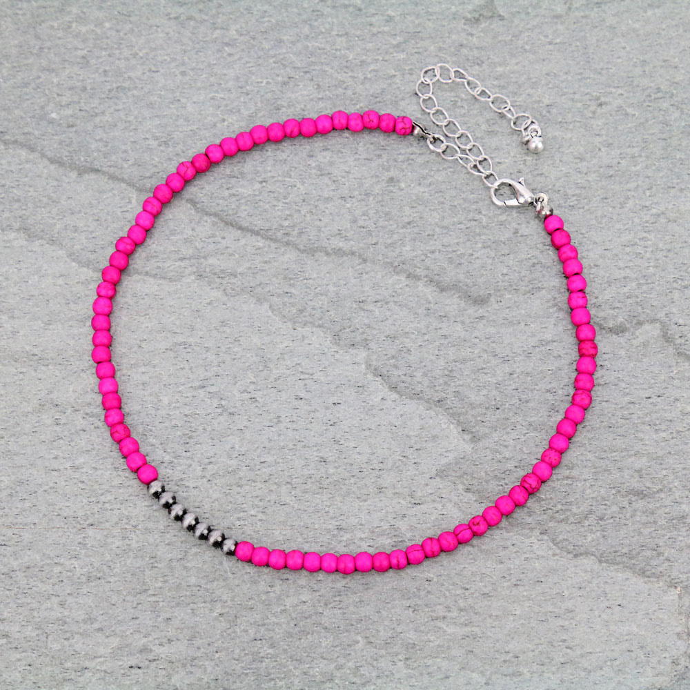 4mm Navajo Style Pearl Stone Choker