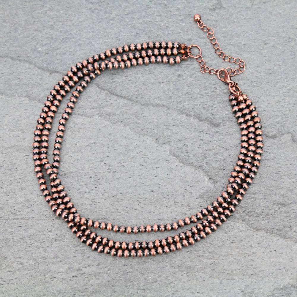 4mm Navajo Style Pearl Layered Choker