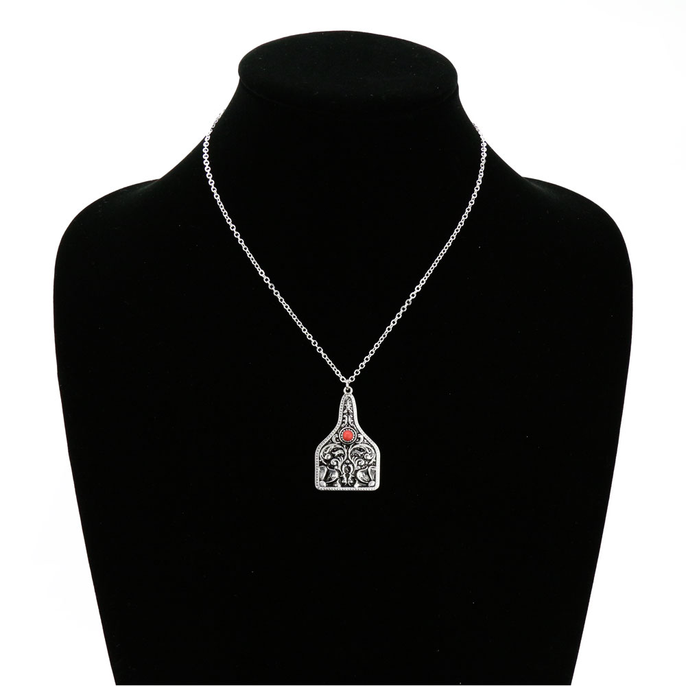 Patterned Casting Pendant Necklace - Image 2