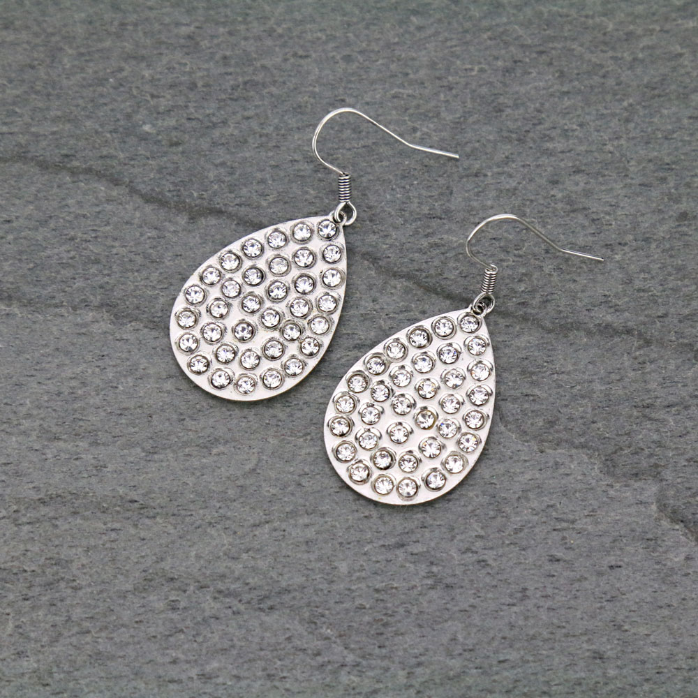 Teardrop Stone Dangle Earrings