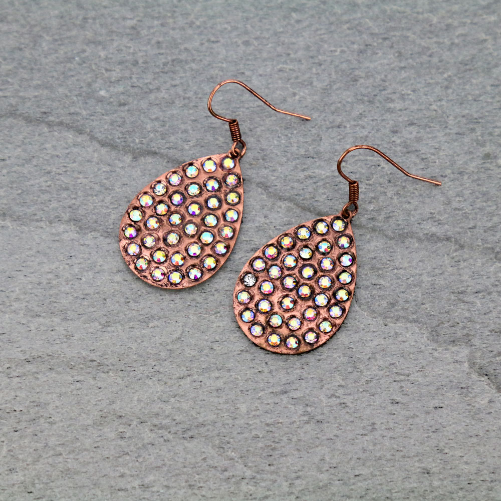Teardrop Stone Dangle Earrings