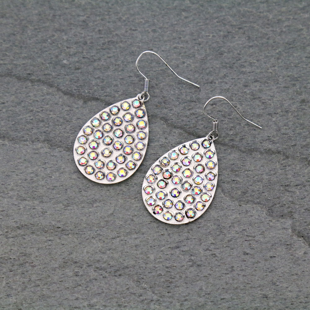 Teardrop Stone Dangle Earrings