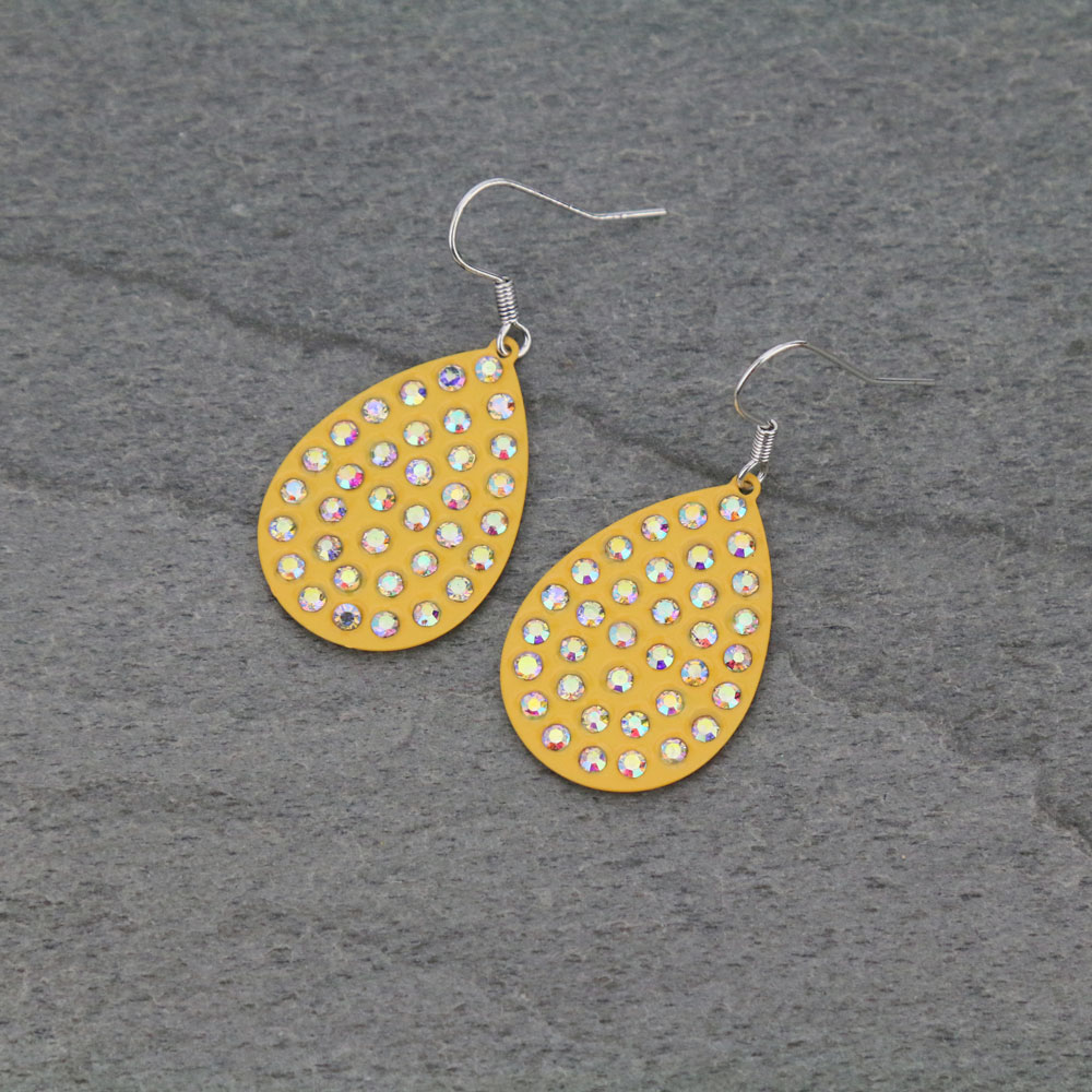 Teardrop Stone Dangle Earrings