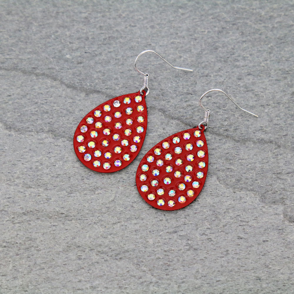 Teardrop Stone Dangle Earrings
