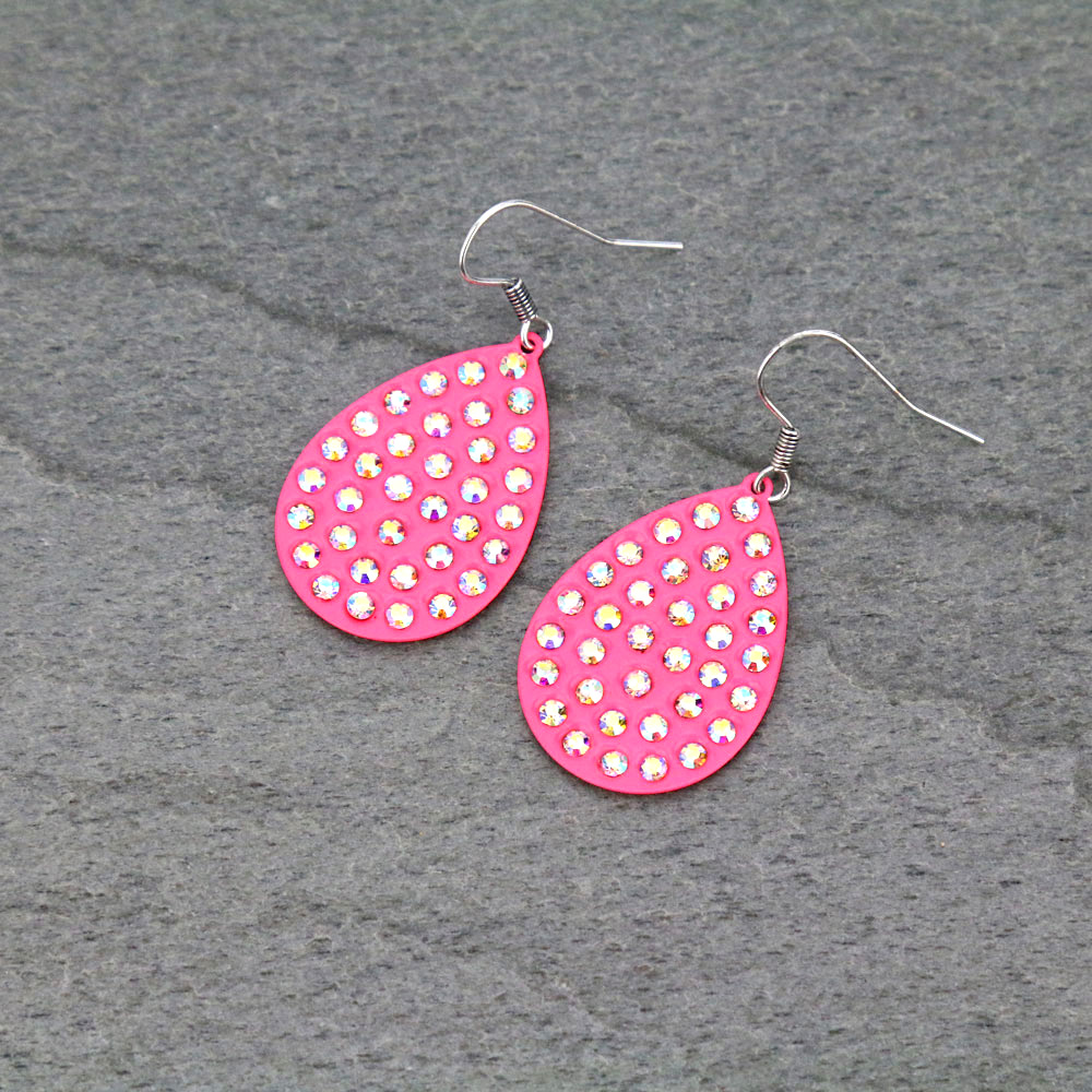 Teardrop Stone Dangle Earrings