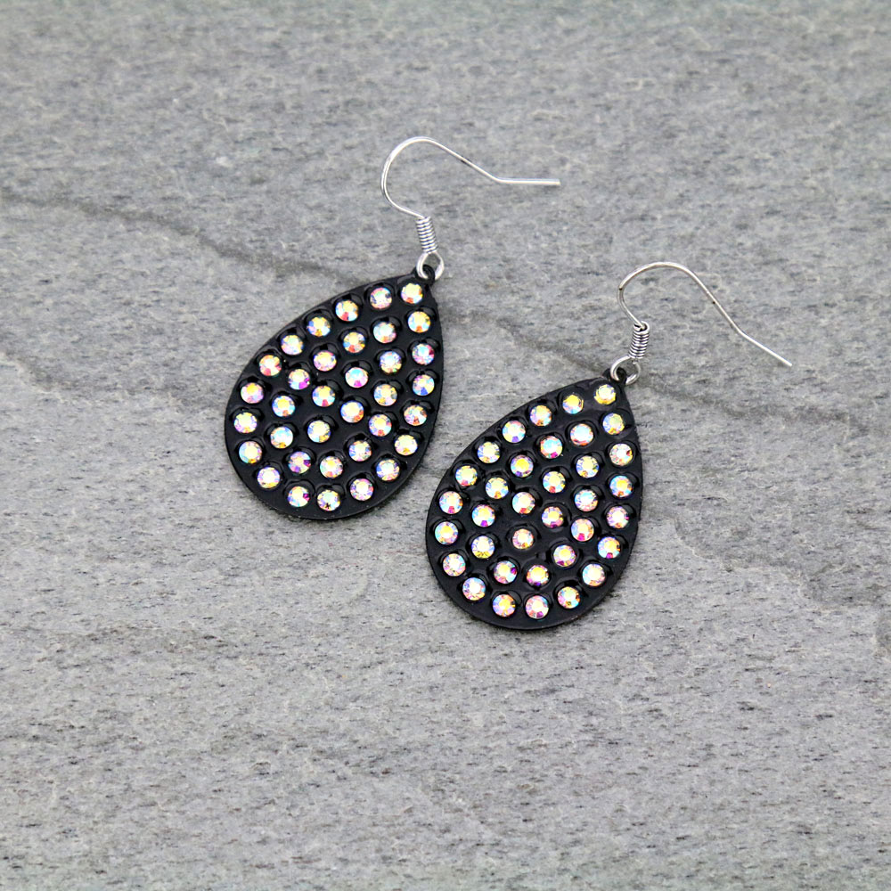Teardrop Stone Dangle Earrings