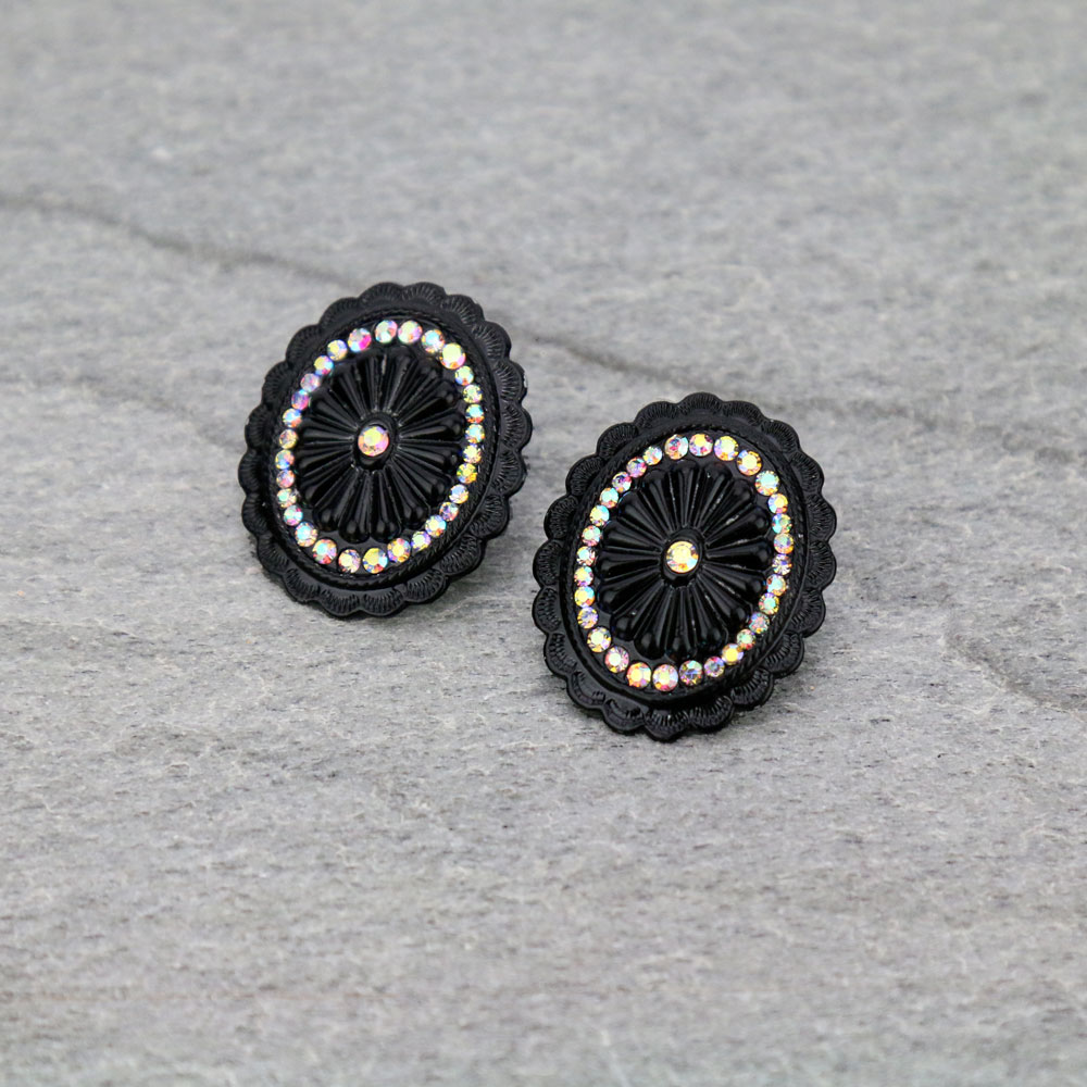 Western Concho Stud Earrings