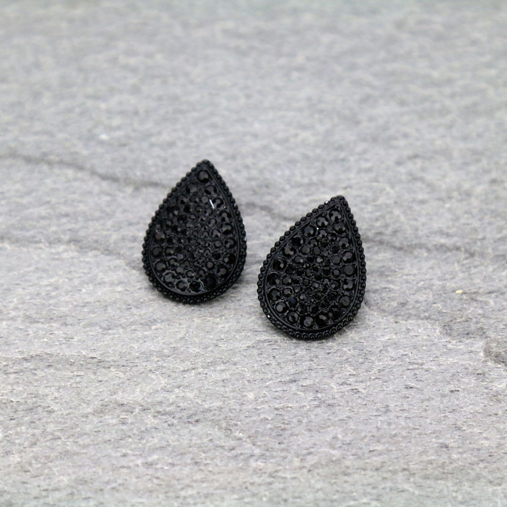 Teardrop Stone Stud Earrings