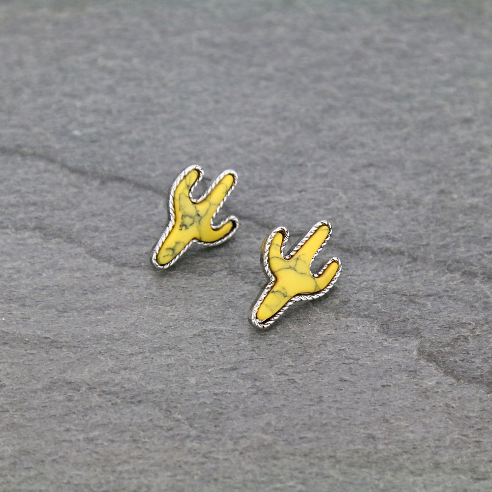 Cactus Stone Stud Earrings