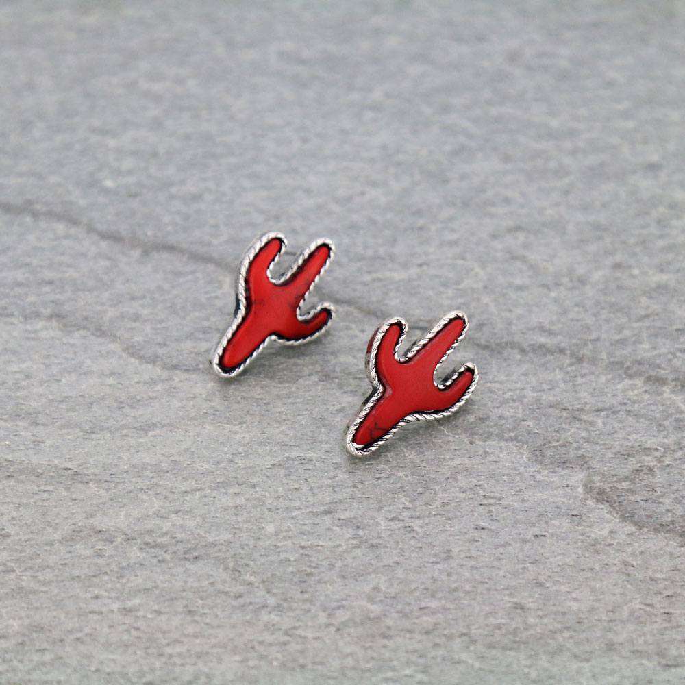 Cactus Stone Stud Earrings