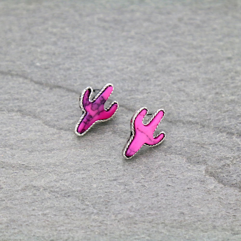 Cactus Stone Stud Earrings