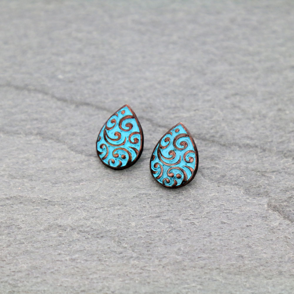 Patterned Casting Stud Earrings