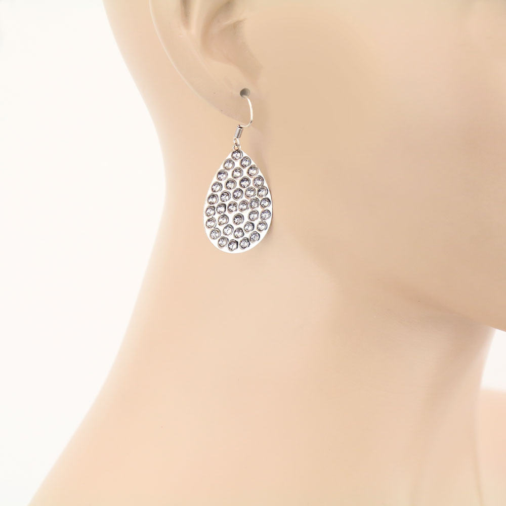 Teardrop Stone Dangle Earrings - Image 2