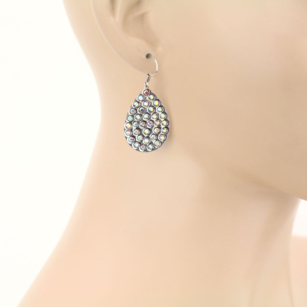Teardrop Stone Dangle Earrings - Image 2