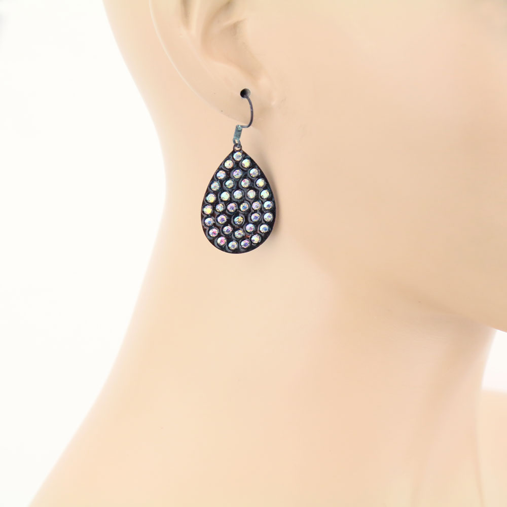 Teardrop Stone Dangle Earrings - Image 2