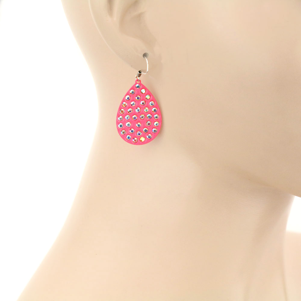 Teardrop Stone Dangle Earrings - Image 2