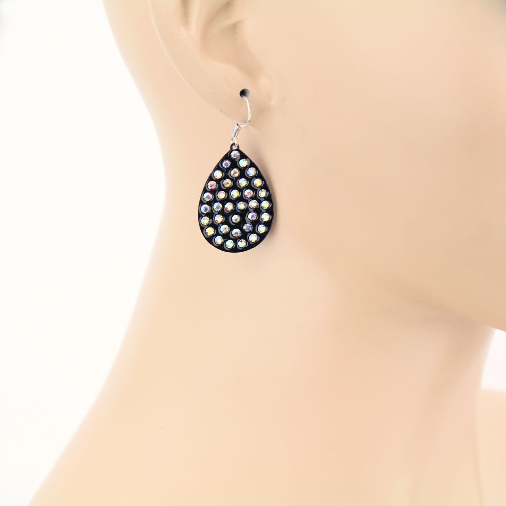 Teardrop Stone Dangle Earrings - Image 2
