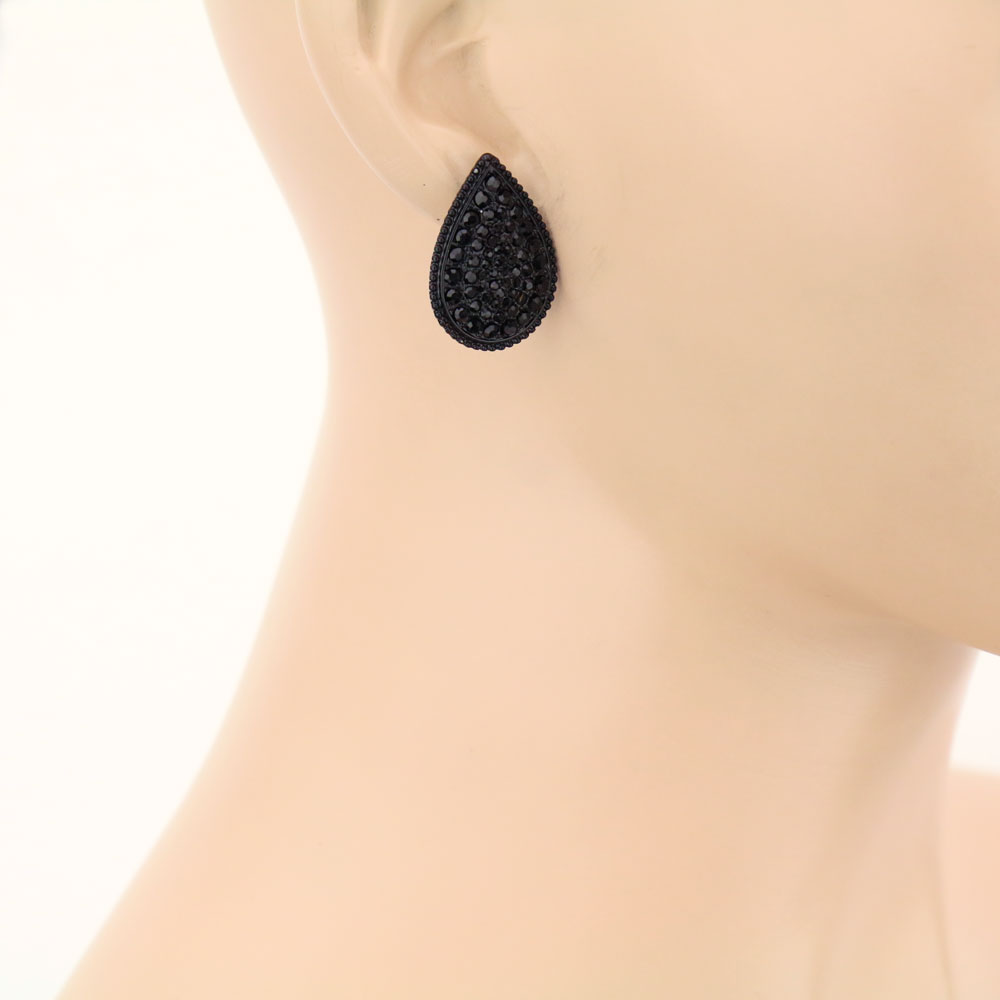 Teardrop Stone Stud Earrings - Image 2