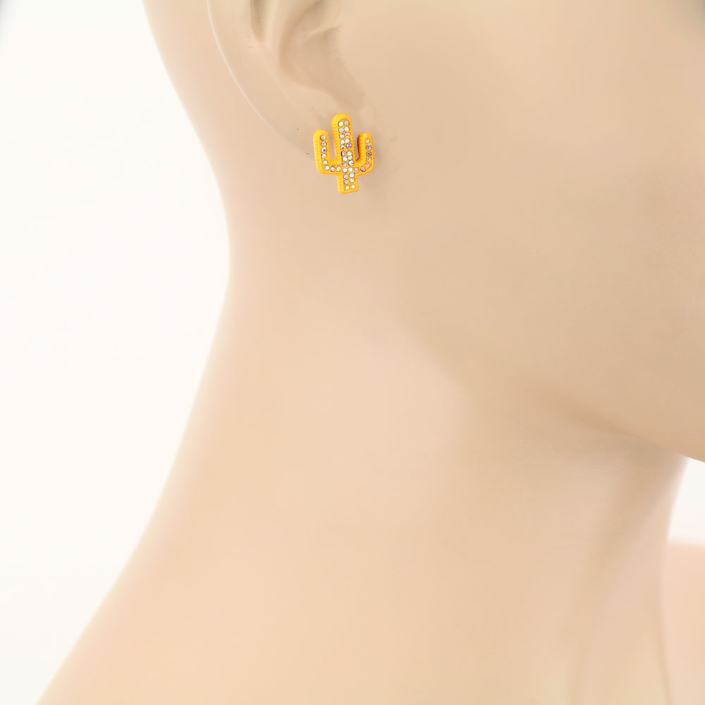 Cactus Stone Stud Earrings - Image 2