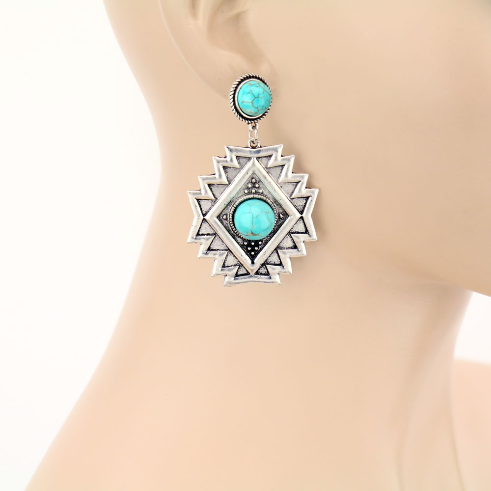 Natural Stone Post Earrings - Image 2