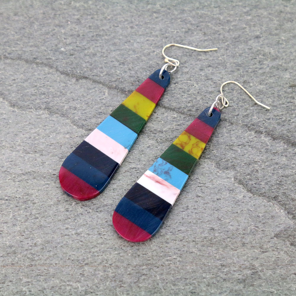 Oval Clay Bead Dangle Earrings