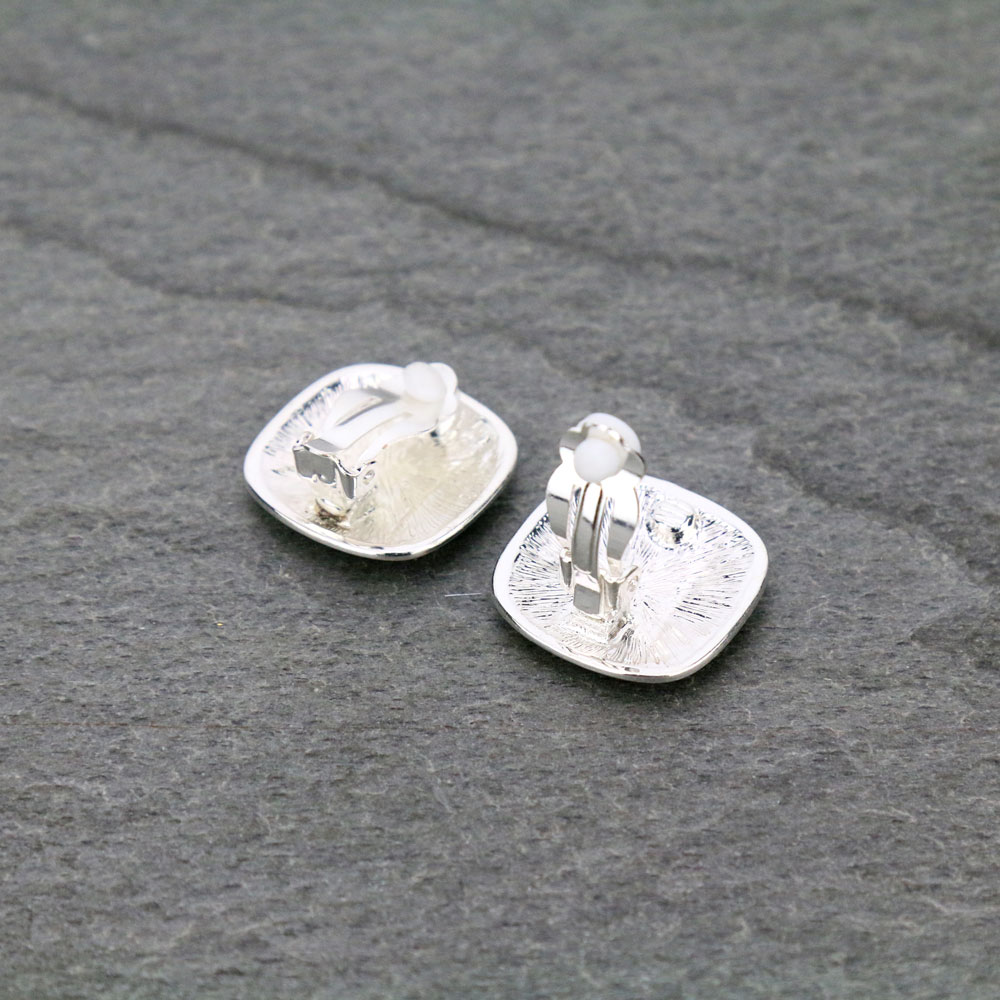 Tailored Epoxy Square with Clip On Earrings - Image 2