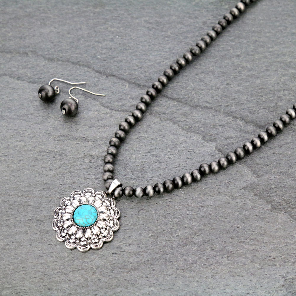 Western Navajo Style Concho Necklace Set