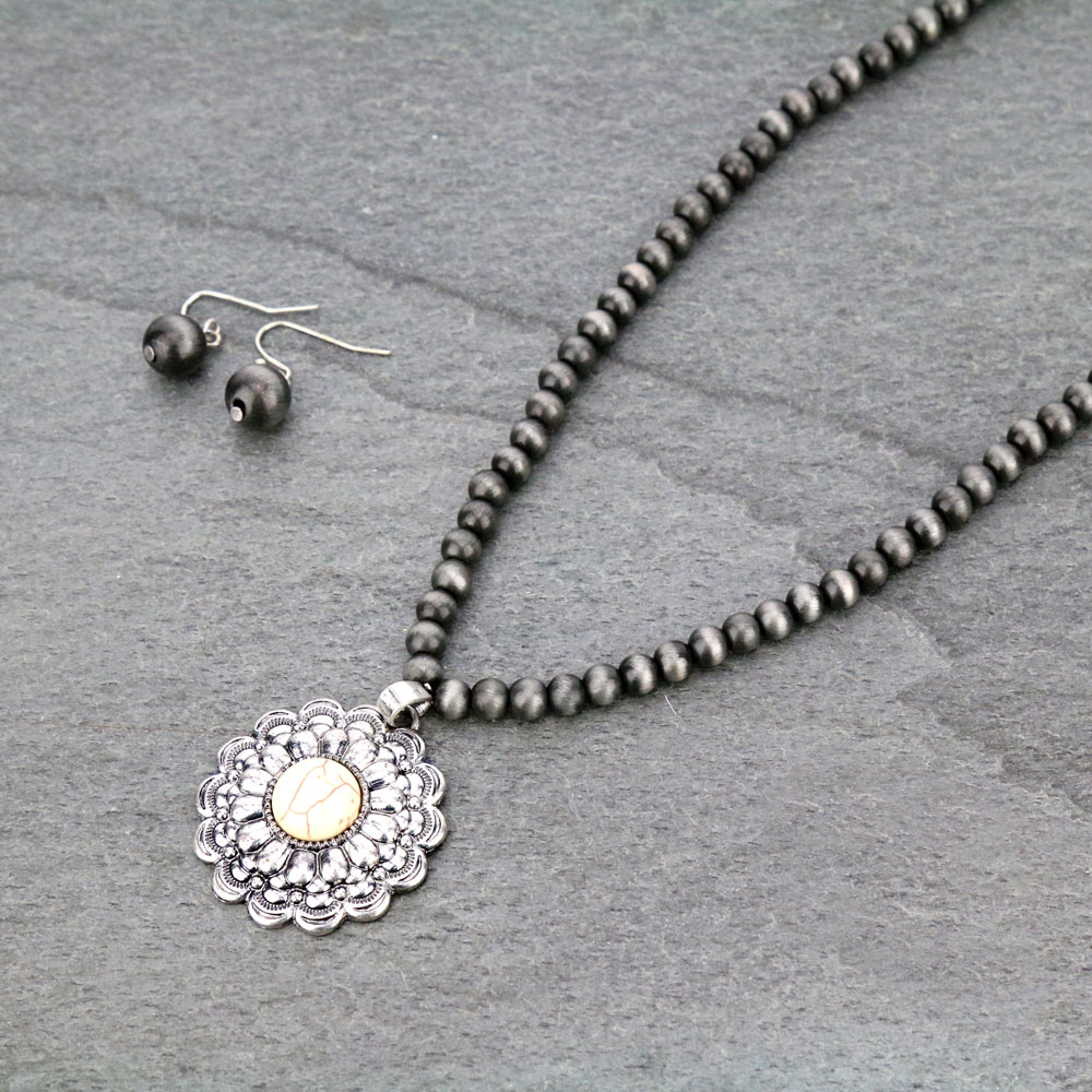 Western Navajo Style Concho Necklace Set