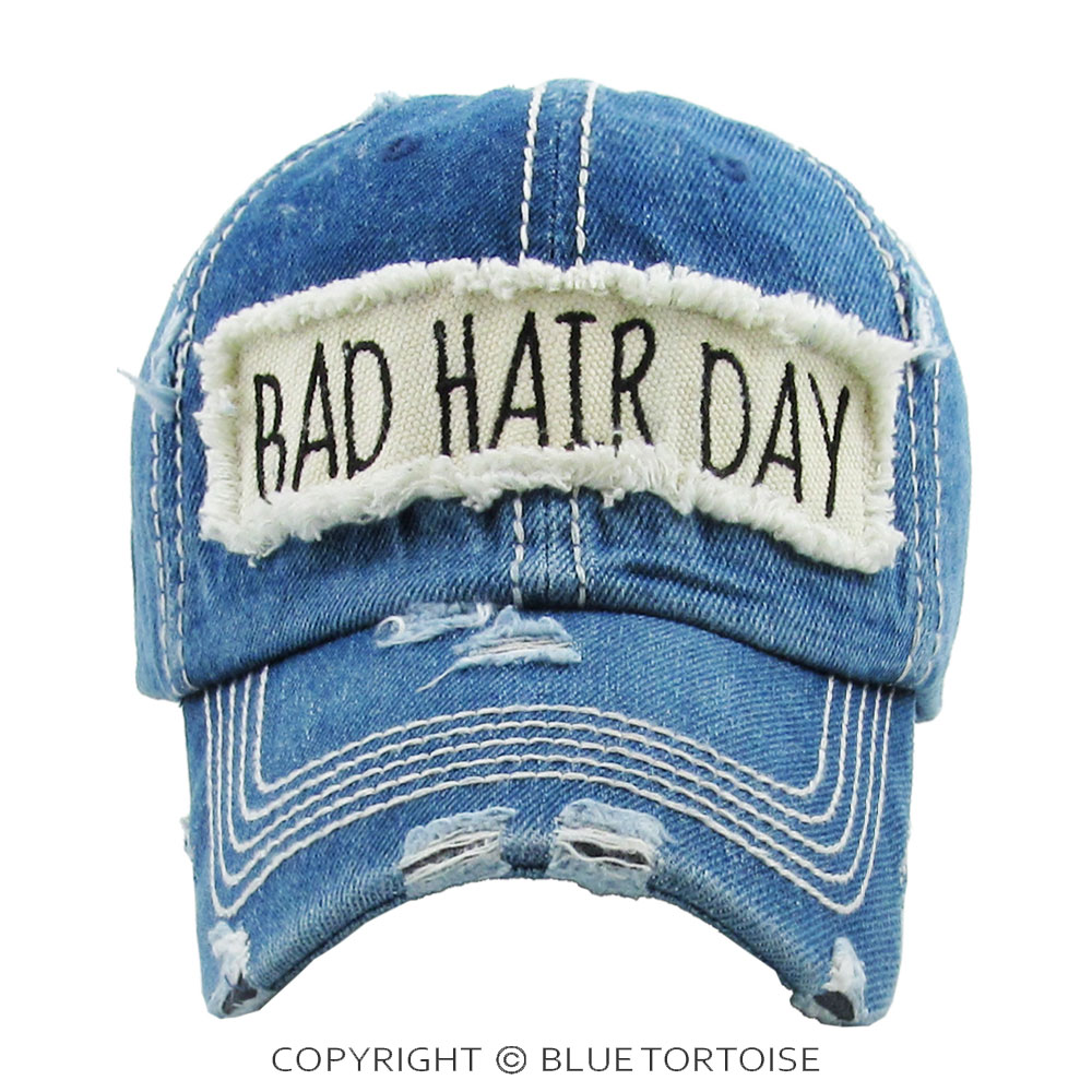 "BAD HAIR DAY" Washed Cotton Vintage Ball Cap