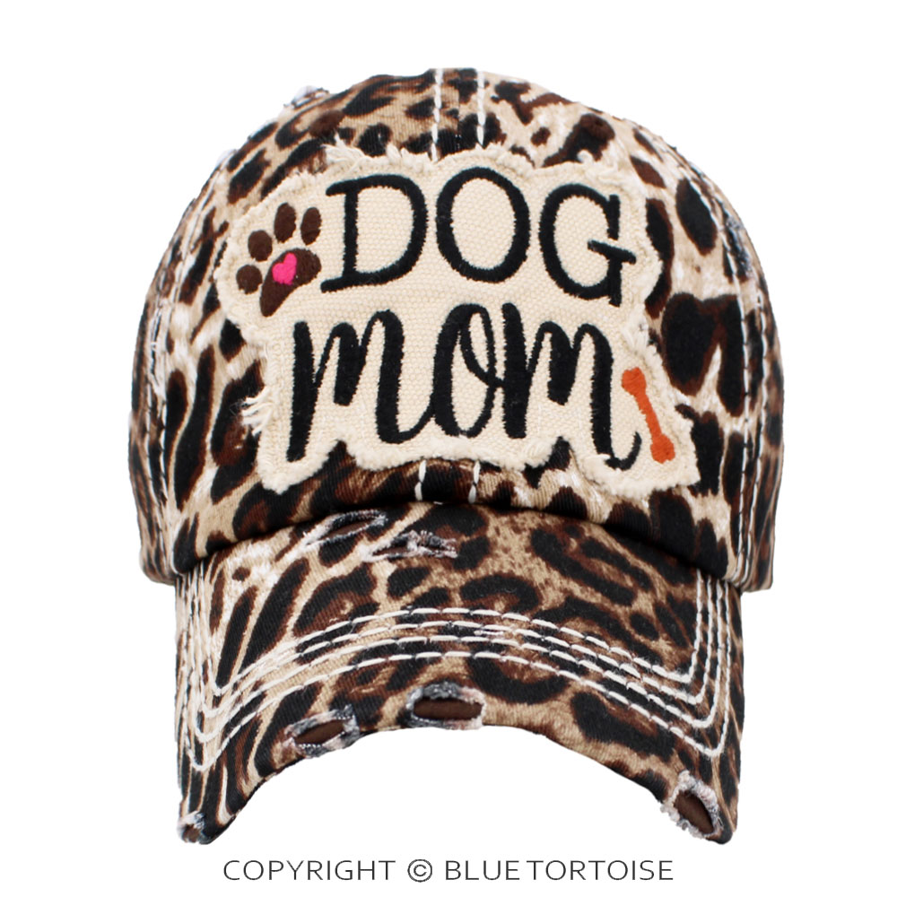 "DOG MOM" Washed Vintage Ball Cap