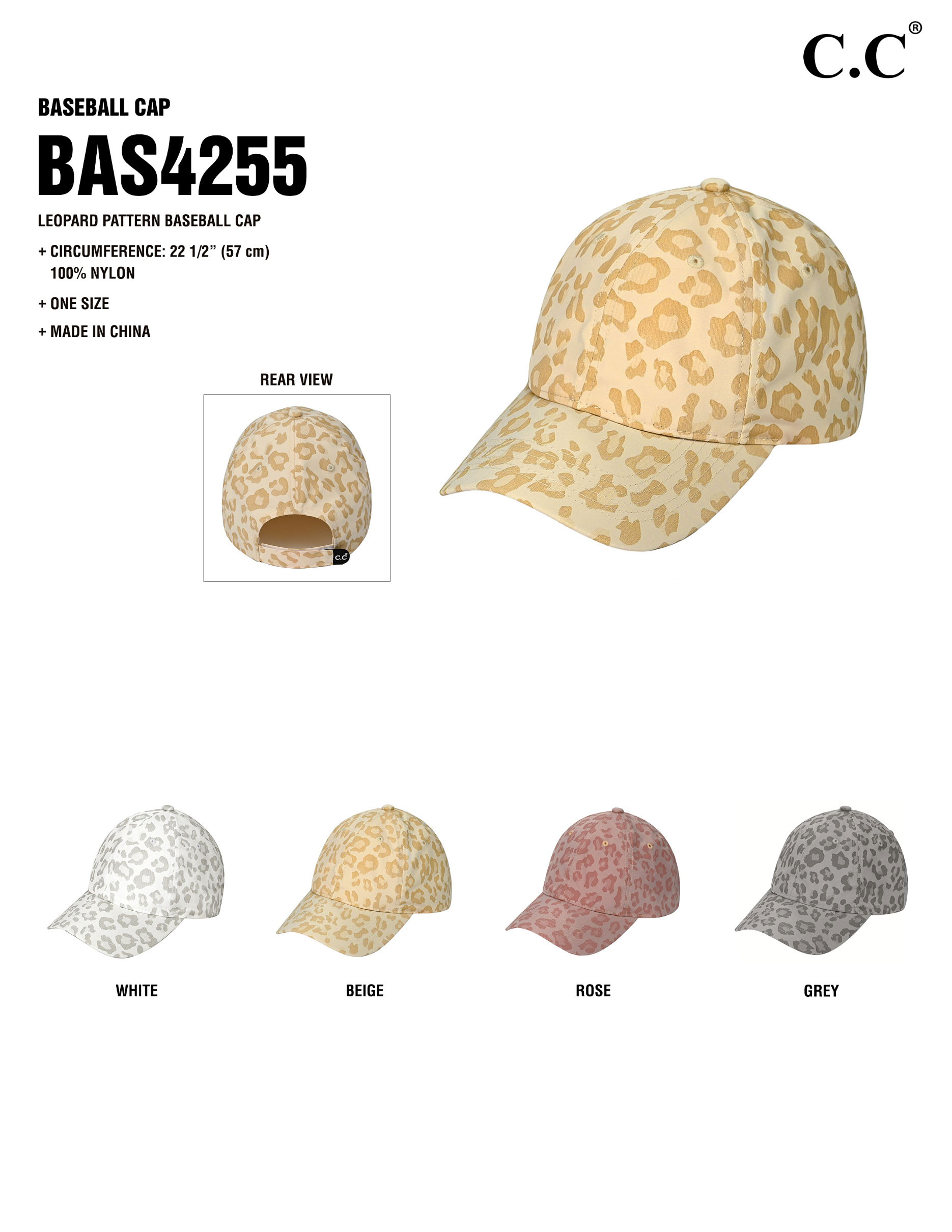 C.C Leopard Pattern Baseball Cap - Image 2