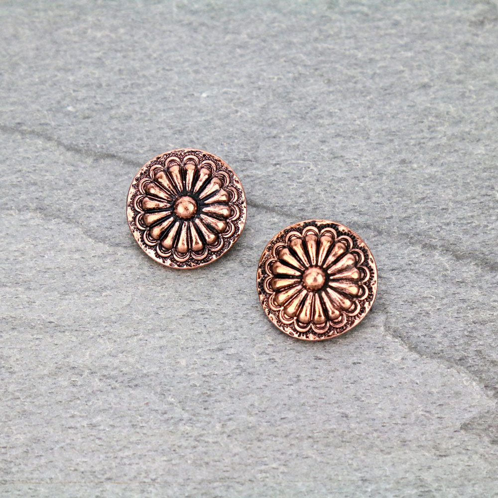 Western Concho Clip On Earrings